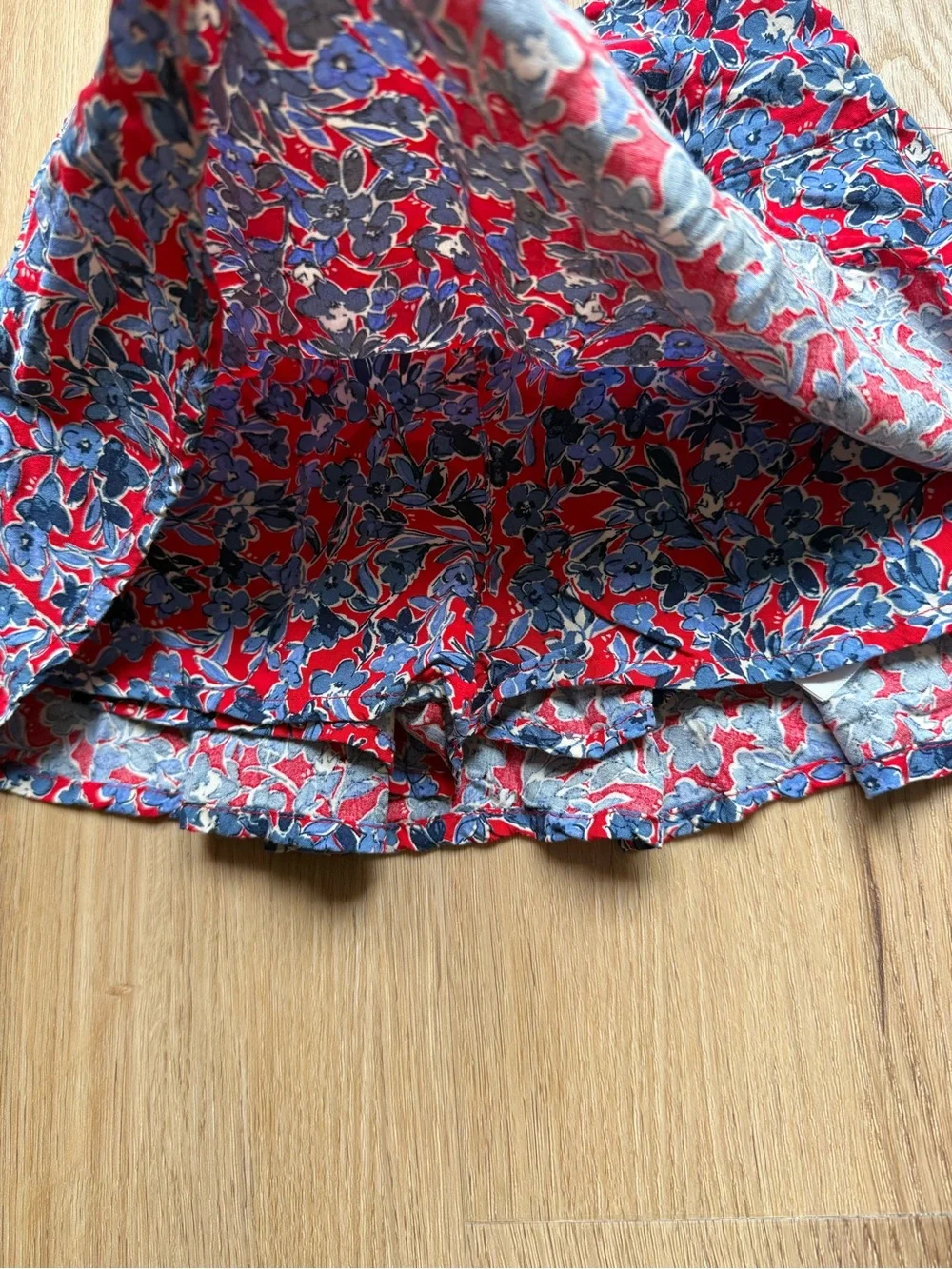 Crewcuts Red and Blue Floral Circle Skort